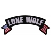 Lone Wolf Flag Rocker Patch | Embroidered Patches